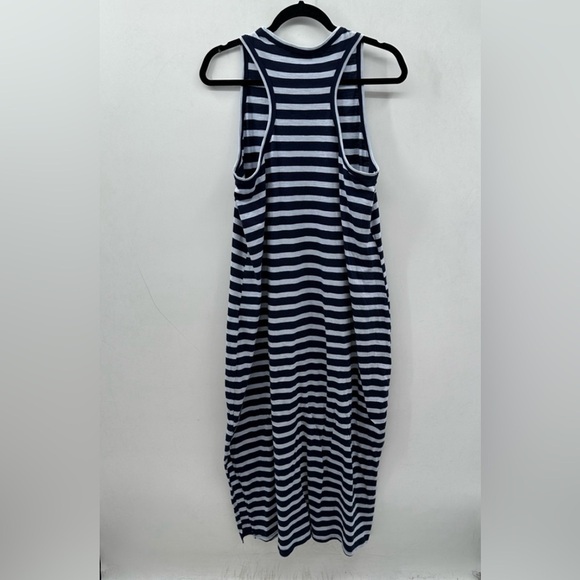 Lane Bryant racerback blue striped midi length cotton comfort casual dress 14/16 - Picture 4 of 10